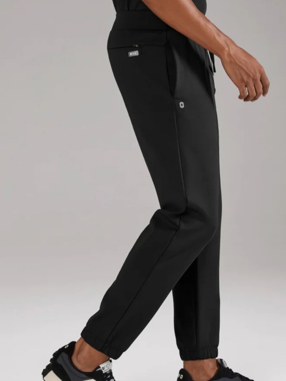 Figs Black Jogger Pants with Teal Drawstring, XS